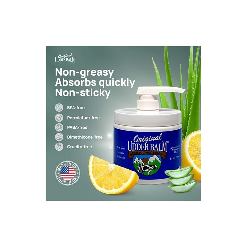 Original Udder Balm Moisturizing Cream 16oz Pump Jar