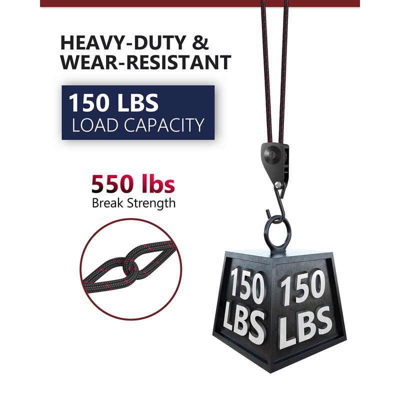 VIPARSPECTRA Ratchet Tie Down Straps, 1/4" Adjustable Rope Hangers [4