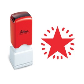 Red Shining Star Stamp. Great Craft Stamp or Teacher Stamp. 11mm. (HS014)