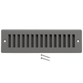 Sierra Grates Toe Kick Vent Cover 2" x 14" Duct Opening, Grey Cabinet Toe Kick Register Grille, Steel Air Vent Grate for Kitchen Cabinets HVAC Ventilation