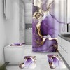RLHHUG Purple Gold Marble Shower Curtain Sets with Rugs for