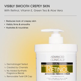 Advanced Clinicals- Loción corporal con retinol y crema con aceite de coco, juego de 2 piezas Loción facial y crema corporal humectantes Piel arrugada