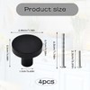 4PCS Black Drawer Knobs Matte Round Flat Black Cupboard Knobs