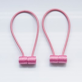 Curtain Tie Backs Strong Magnetic,Metal Curtain Tiebacks Hooks,Tie Clips Curtain Holdbacks Rings for Home Office Window Curtain Straps 1 Pair (pink)