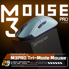 Darmoshark M3Pro Wireless Gaming Mouse,Tri-Mode 2.4G/USB-C/Bluetooth Mouse Up to 26000DPI,PAW3395 Optical Sensor Lightweight 55g,8 programmable Button,Computer Mouse for Laptop,PC,Mac(Purple)