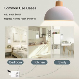 QIACHIP Light Switch and Mini Receiver Kit, 200ft RF Range,AC 110V 120V Wireless Remote Control Switch No in-Wall Wiring, No WiFi Required, for Lights, Ceiling Lights, Fans