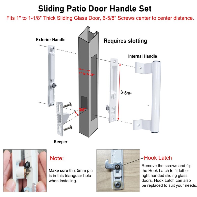 Young Dance Sliding Glass Door Handle Set with Lock -