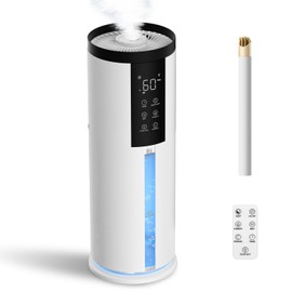 Humidifiers for Bedroom - GloryAir 2.11Gal (8L) Quiet Top Fill Cool Mist Humidifier Large Room 550 ft² 120H Runtime with Humidistat, Auto Mode Diffuser 7-Color Light for Plants Baby Adults Office Home