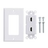 TENINYU Dual HDMI Wall Plate, HDMI Socket Plug Insert Jack