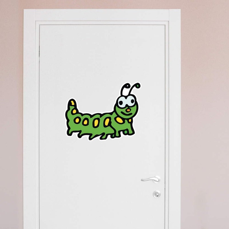 Extra Large 460mm 'Colourful Caterpillar' Permanent Sticker Decal for Cars/Windows/Bins/Walls