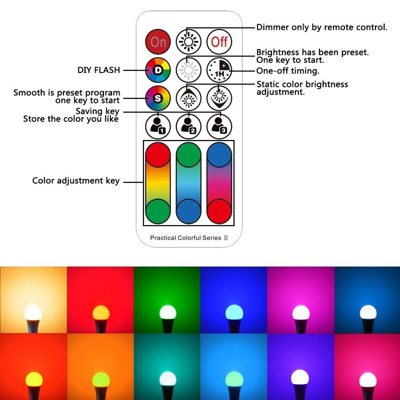 ILC Color Changing LED Light Bulb, 120 Colors, 2700K Warm