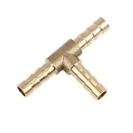 X AUTOHAUX 6mm Hose Barb Brass Joiner Tee 3 Way Adaptor for Air Water Oil Pipe