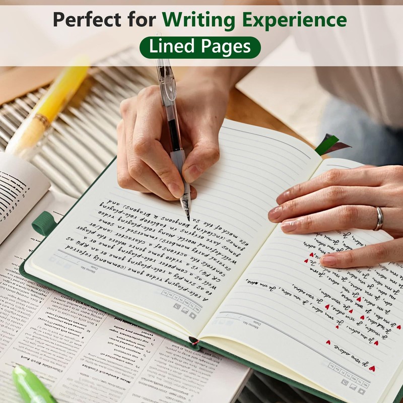 PERCUN Lined Journal Notebook for Men & Women, 160 Pages