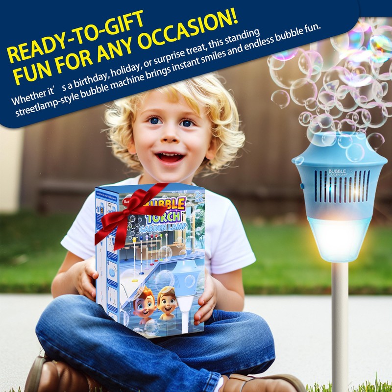 ROHSCE Automatic Bubble Machine with LED Lights & Music, Tall
