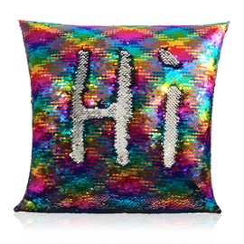 Cncedi Magic Reversible Sequins Pillow Cover Throw Cushion Case, Color Changing Pillow Cover for Home Car Sofa Decorative,40x40cm