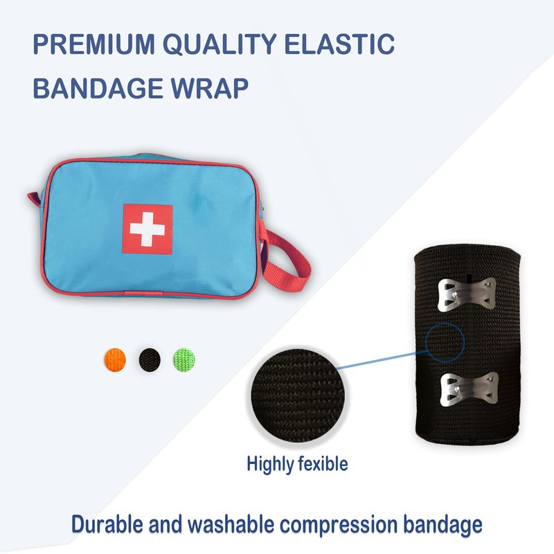 Degasa Elastic Bandage wrap with Closures Clips, 1 Pack, Random