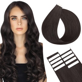 SEGOHAIR 10Pcs Human Hair Tape in Extensions, 14" Thin Tape Hair Extensions, Human Hair Extensions with 5 pcs Replacement Tape Natural Black(15g)
