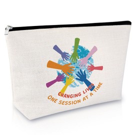 ABA Therapist Behavior Therapist Gifts Appreciation Gifts for Behavior Analyst Woman Makeup Bag Autism Awareness Christmas Birthday Thank You Presents for Her Autism Teacher Zipper Travel Cosmetic Bag