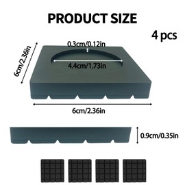 4 Pcs Anti Vibration Pads for Washing Machine, Washing Machine Anti Vibration Pads, Rubber Washing Machine Vibration Pads for Dry Cleaning Machines and Washing Machines, 2.36in Length