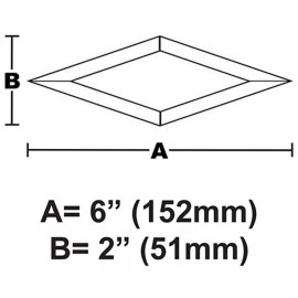 Rainbow Art Glass 2" x 6" Diamond Clear Glass Bevel - 10 Pack - Stained Glass Supplies