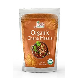 Jiva Organic Chana Masala 3.5 Ounce Bag - Indian Spice Blend - Non-GMO, Chick Pea Curry Masala