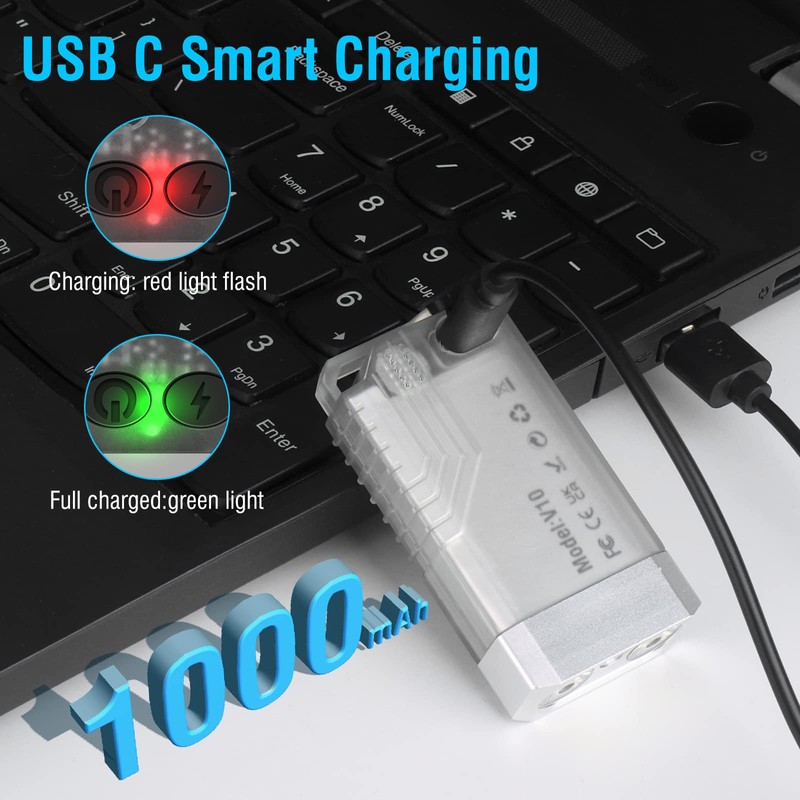 BORUIT V10 LED Small Powerful EDC Flashlight with 365nm UV