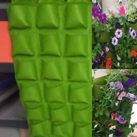 Glovion® Garden Green Planter Wall-Mounted Planting Pouch Grow Bag for Indoor & Outdoor Use (18 Pockets)