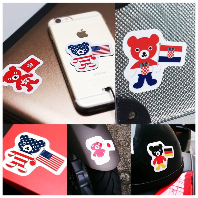 Moon Graphics Sticker Flag Bear Tie S FBS23
