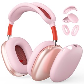 FRAMONICS Silicone Case Cover for AirPods Max, Protective Kit for AirPods Max Headphones with Ear Cups Cover/Ear Pad Case Cover/Headband Cover, 3 in 1 Accessories for AirPods Max - Pink