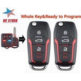 SUPALAND 2 For 2005 2006 2007 2008 Ford Mustang Focus Fusion Upgrade Flip Remote Key Fob