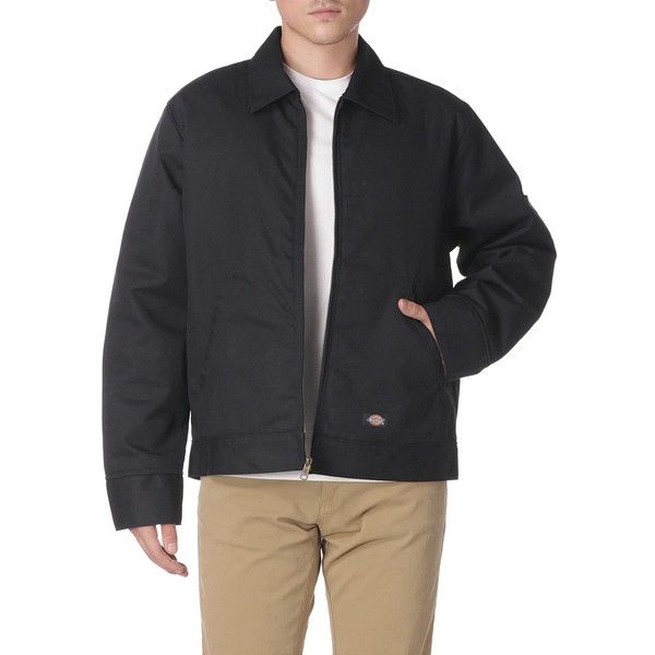 Dickies Men's Insulated Eisenhower Front-Zip Jacket,Black,Medium/Regular,Black,Medium/Regular