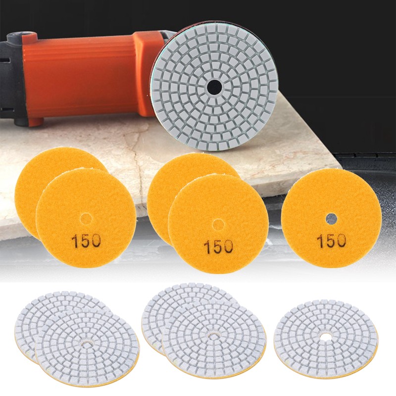 10Pcs 3in Sanding Discs Pads Buffing Polishing Diamond Marble Concrete