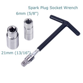 WINTOWIN Spark Plug Socket Wrench T-Handle, Universal Spark Plug Wrench 16mm (5/8") & 21mm (13/16") Remover Installer for Motorcycles, Lawn Mowers