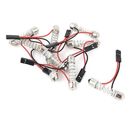 uxcell Internal Car 10Pcs 39mm Dome Festoon 6411 LED Light Adapter