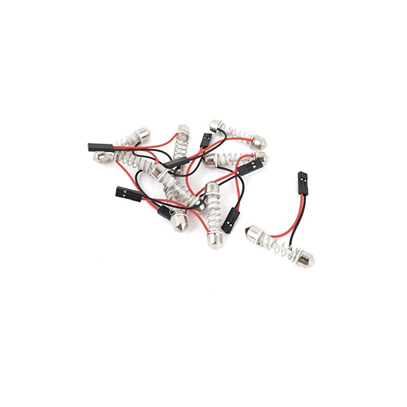 uxcell Internal Car 10Pcs 39mm Dome Festoon 6411 LED Light