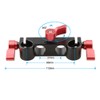 CAMVATE 15mm Rod Clamp with 4-Holes (Red Knob)