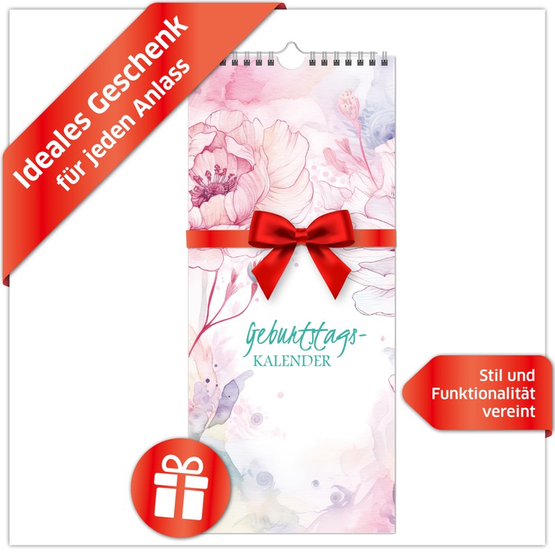 Primus Print Birthday Calendar - Year-Independent Everlasting Birthday Planner Birthday