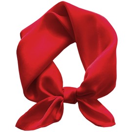 Solid Color Neck Scarf For Women Square Satin Head Scarves headband Bandanas 23.6× 23.6 inches-3