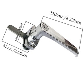 NHDSUO 2 Sets Handle Cam Lock,L-Type Locking Door Handle,Cabinet Handle Lock for Metal Cabinet and Locker Doors,for Outdoor Equipment Cabinet Door&File Cabinets (Chrome)