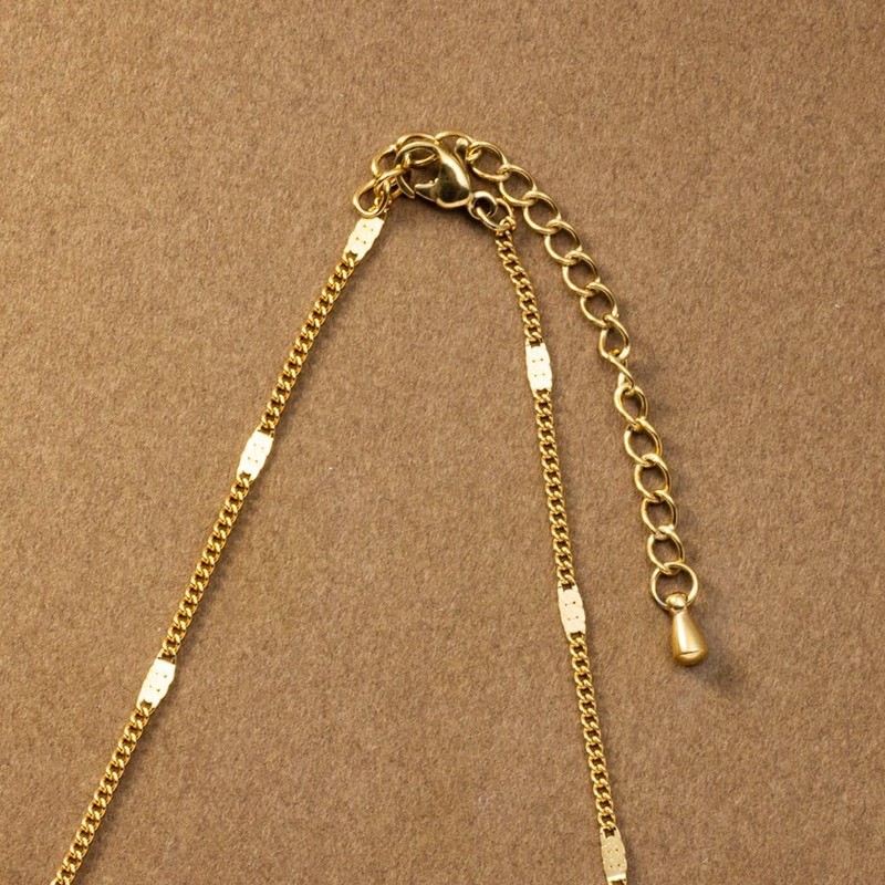 Cream Dot Necklace, Women's Popular, Stainless Steel, Surgical Stainless Steel,
