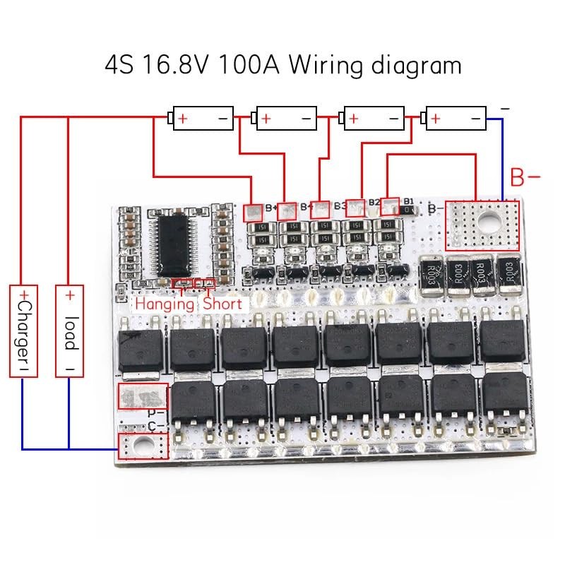 100A 4S 12V (14.8V) BMS Li-Ion Li-Po Balance Charging Board