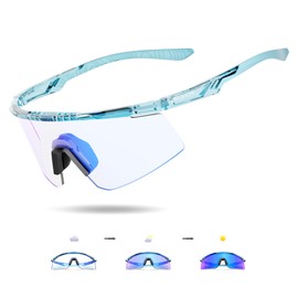 SCVCN Self-tinting Cycling Glasses, UV400 Protection TR90 Frame, Transparent Sports Sunglasses for Men and Women for Cycling, Running, Baseball, MTB, Mountain Bike and Other Outdoor Sports 012
