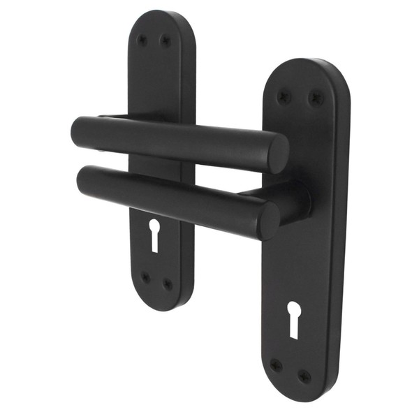 EAI Black Door Handles for Key Lock | 1 Pair