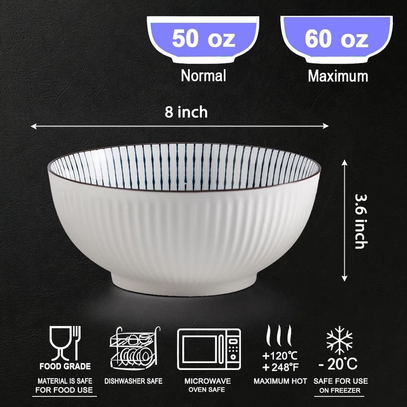 Houlu 60 oz Pho Bowls, Large Soup Bowl, Japanese Ramen