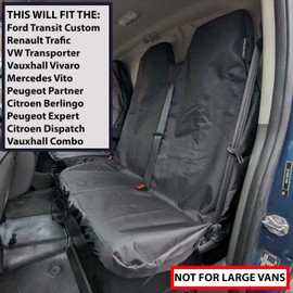 Van Seat Covers to fit:: Ford Transit Custom & VW Transporter, Renault Traffic Driver & Double Passenger Seats Easy to FitWaterproof Seat Cover Set for Most Vans (Double Passenger)