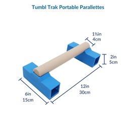 Tumbl Trak Portable Parallette Bars, Blue