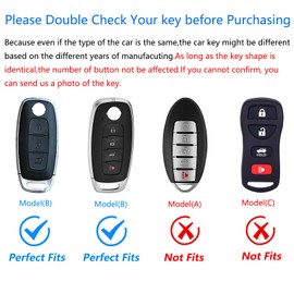 Ocezbiis For Nissan Key Fob Cover,Keychain,Zinc Alloy Protection Car Key Case For 2023 2024 Rogue Pathfinder Keyshell Accessories(For Nissan Style B Grey)