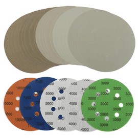 Viaky 25Pcs 125mm Sanding Discs, 5 Inch 8 Hole Wet Dry Hook and Loop 3000 4000 5000 7000 10000 Grit Superfine Round Sanding Pads, Orbital Sander Discs for Wood, Metal, Car, Furniture, Polishing