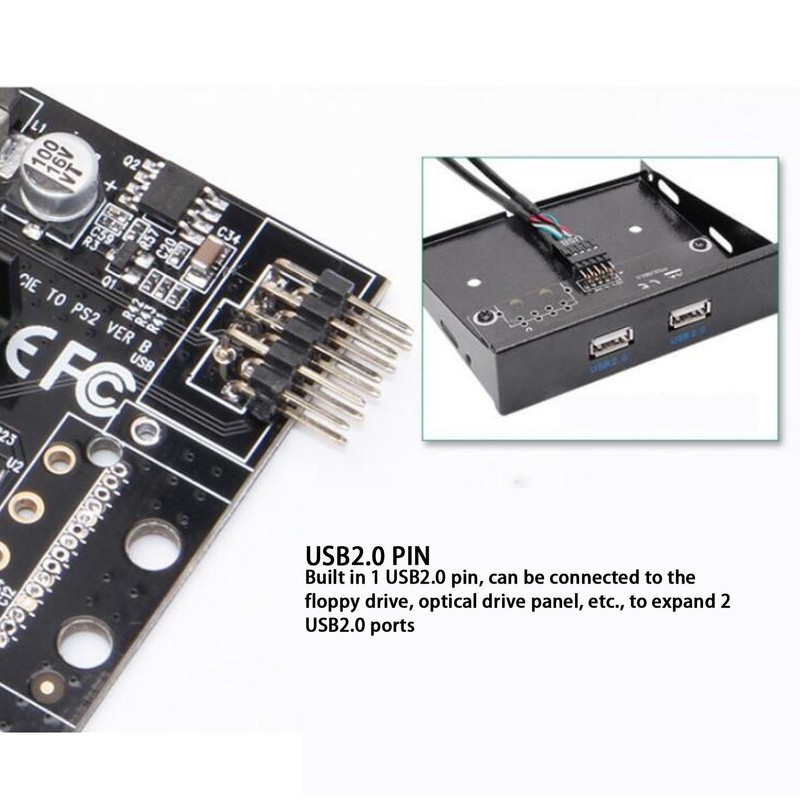 PCIe to PS/2 Adapter Card MCS9990CV Chip Built in USB2.0