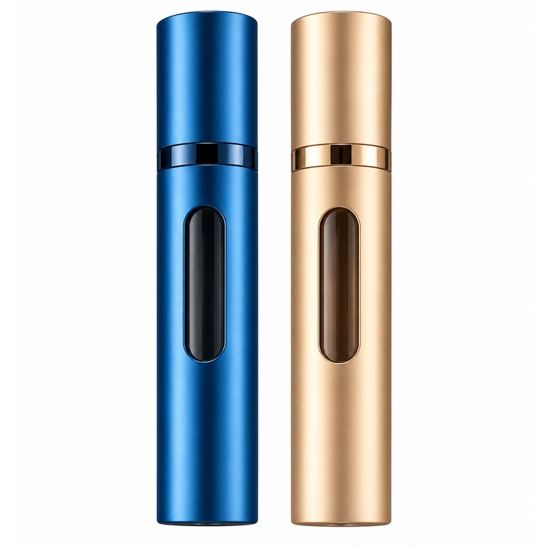 2-Pack Refillable Perfume Atomizer Bottles for Travel – 5ml/10ml Bottom-Fill